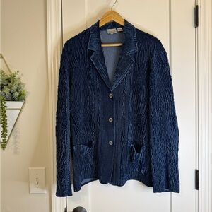 Chico’s Textured Stretch Velveteen Blazer Jacket